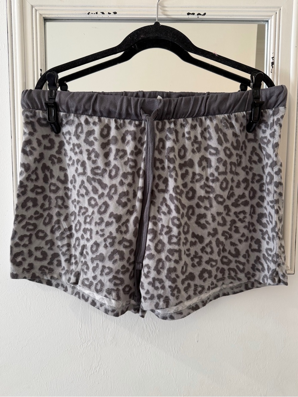 Lucky Brand Gray Leopard Print Lounge Shorts